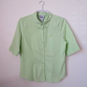 Lily Pulitzer Light Green Button-Down Collared Blouse Shirt Size 10